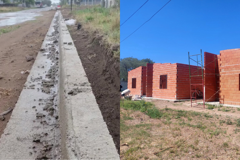 Mejoras en el sistema de saneamiento de Ingeniero Luiggi y se están construyendo más viviendas en Falucho