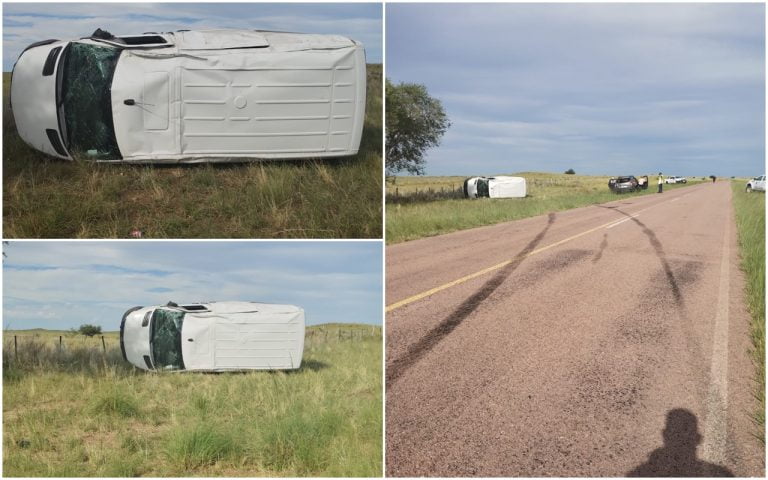 Vuelco de camioneta en ruta provincial 10 en cercanía de Santa Isabel