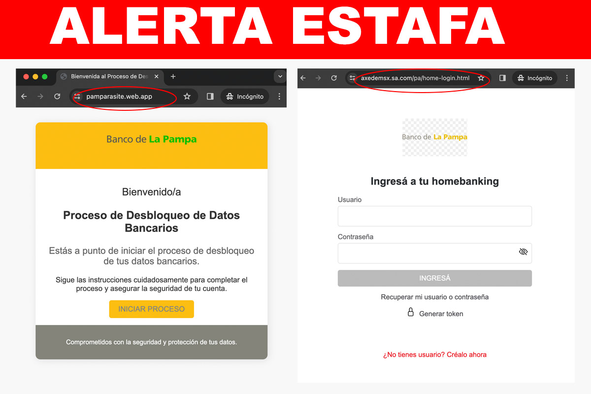 Alerta en La Pampa: Estafas electrónicas a través de falsos mails del Banco de La Pampa