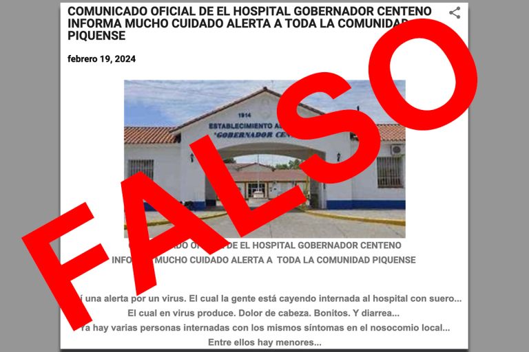 Desmentido: falsa alerta de salud circula en redes sociales y portales webs sobre el Hospital Gobernador Centeno