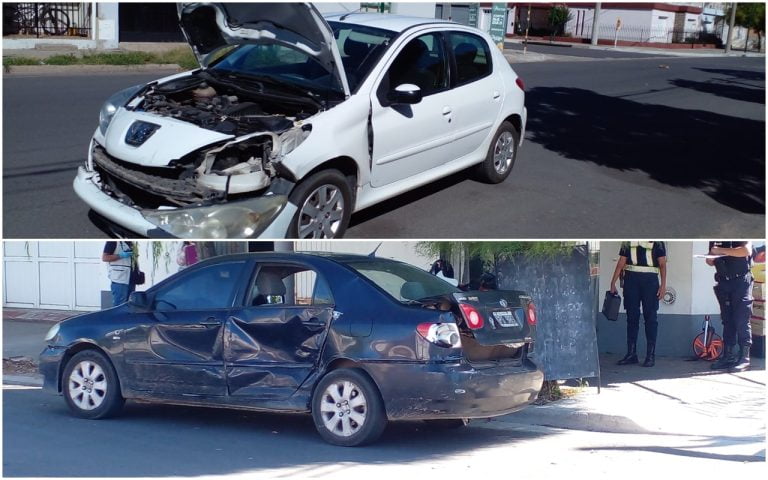 Choque en la intersección de las calles 2 y 11 deja vehículos seriamente dañados