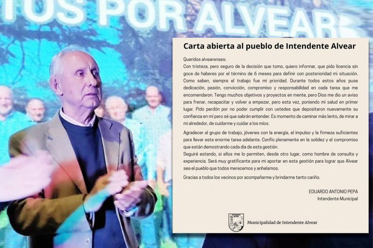 Eduardo Pepa anunció que se tomará licencia por 6 meses al frente del municipio de Intendente Alvear