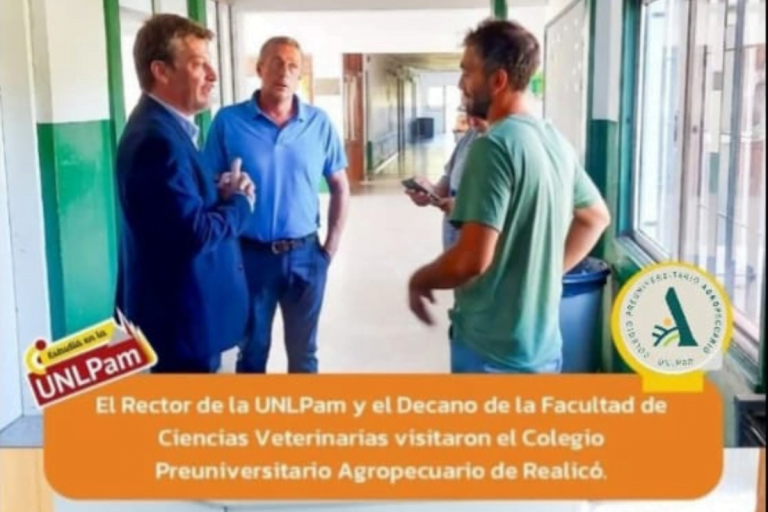 Alpa y Ferrán recorrieron el Colegio Preuniversitario Agropecuario de Realicó