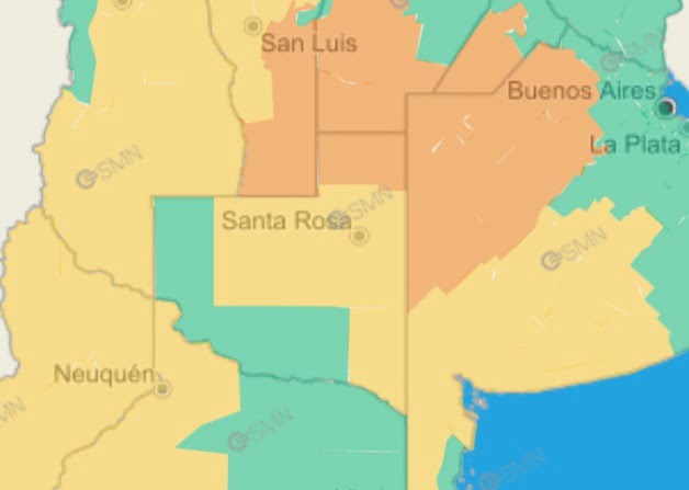 General Pico bajo alerta naranja por tormentas