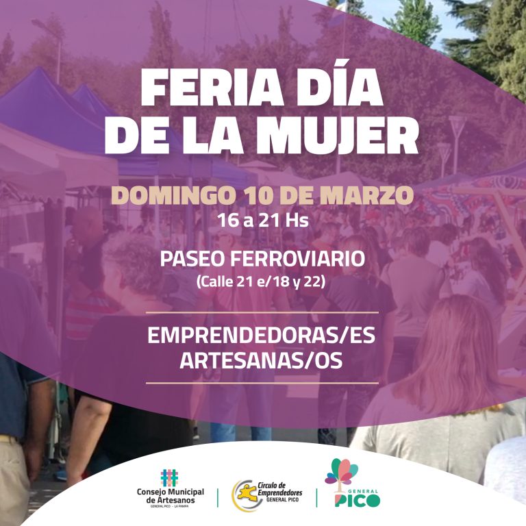 Emprendedoras piquenses realizarán una feria este domingo en el marco del 8M