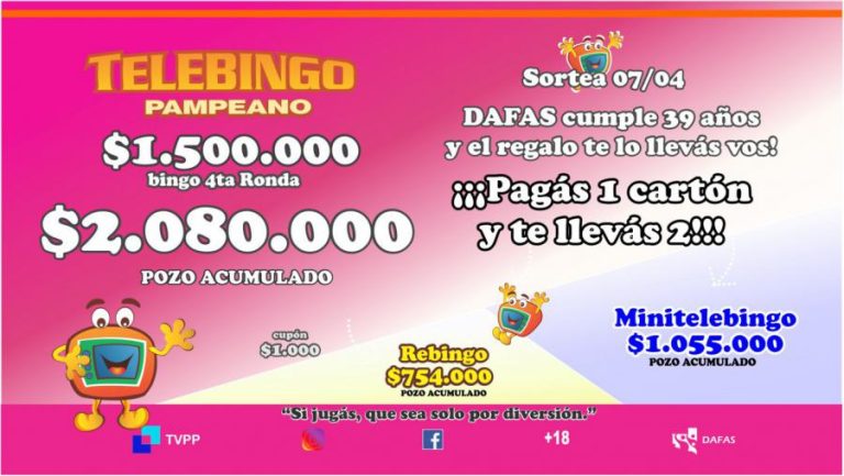 Telebingo Pampeano celebra el 39° Aniversario de DAFAS con un espectacular sorteo 2×1 e importantes premios