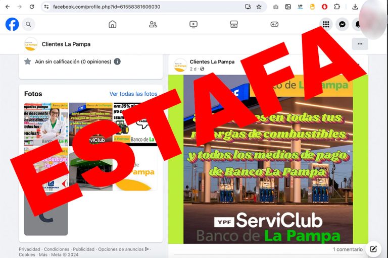 ¡ATENCIÓN! Continúan las estafas con publicidades pagas en redes sociales usando el nombre del Banco de La Pampa