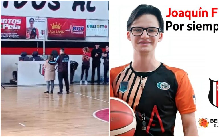 Sentido homenaje a Joaquín Febre, el joven árbitro de básquet que perdió la vida en un siniestro vial