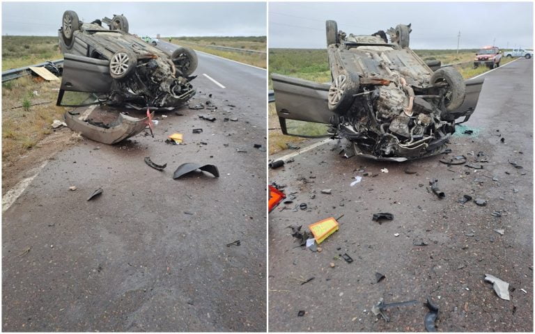 Despiste y vuelco en la Ruta Nacional 151 deja dos heridos