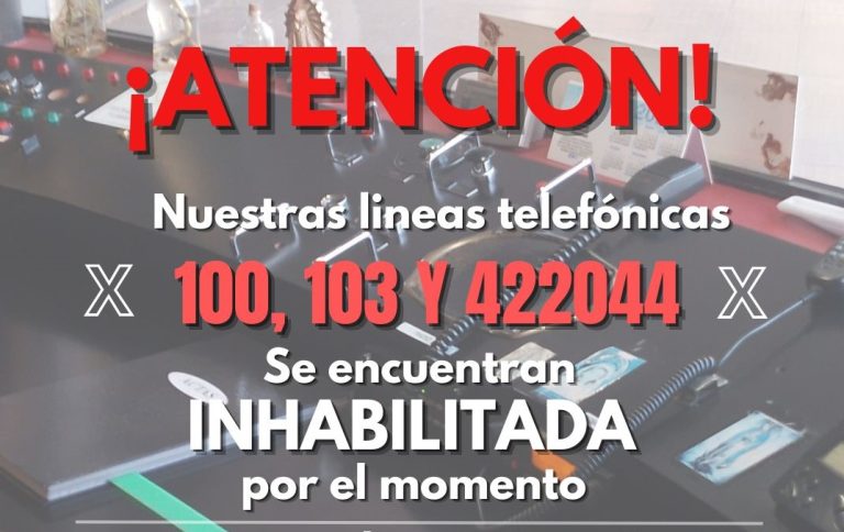 Atención: no funcionan números de emergencias por lo cual piden llamar a los alternativos