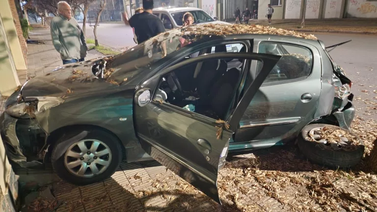 Tremendo impacto: habría perdido el control y terminó arriba de la vereda