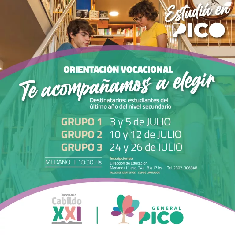 La Municipalidad de General Pico ofrece talleres de orientación vocacional para estudiantes secundarios