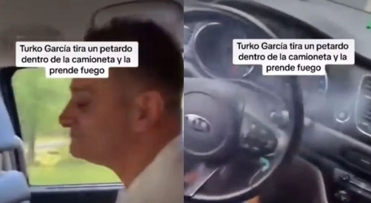El Turco García tiró un petardo dentro del auto andando, lo prendió fuego y quedó al borde de la tragedia: “¡Cuidado!”