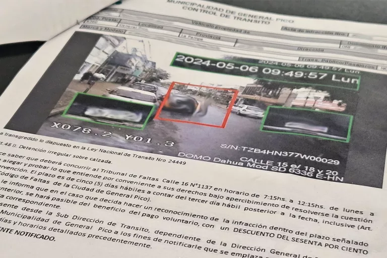 Tecnología de punta para la infracción, burocracia de antaño para el pago: la paradoja que frena la recaudación en General Pico