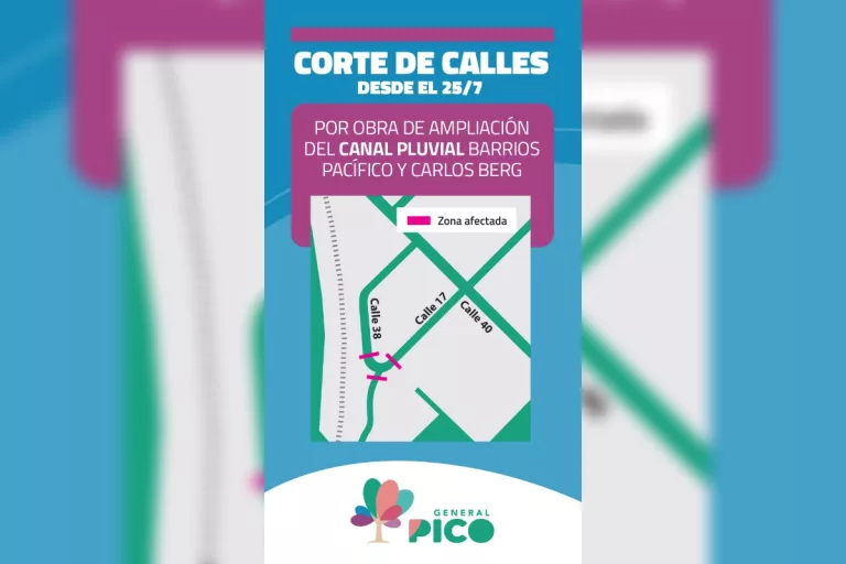 ¡Atención!: mirá los cortes de calles por ampliación del canal pluvial de barrio Pacíficos y Carlos Berg