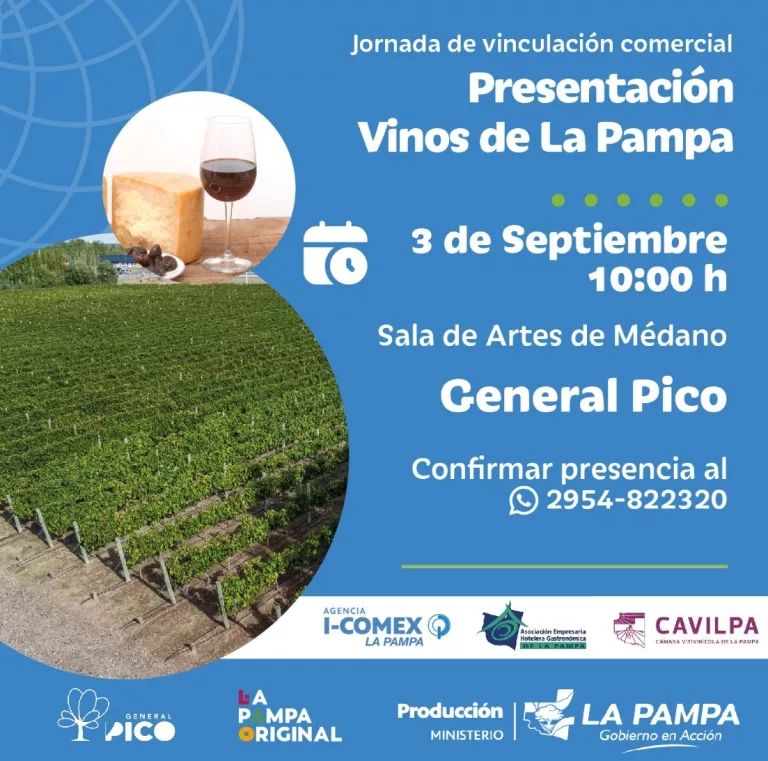 Vinos de La Pampa: anunciaron jornada de vinculación comercial en General Pico