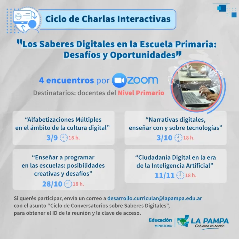 Comienza un ciclo de charlas sobre saberes digitales en la escuela primaria