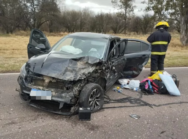 Choque múltiple en la Ruta Nacional 5: cuatro vehículos involucrados