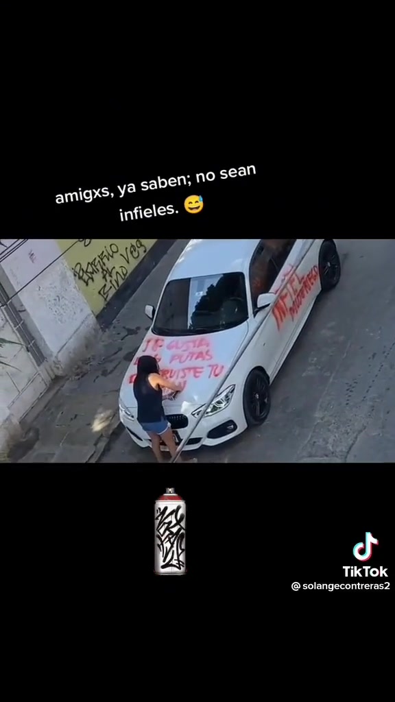 “Destruiste tu familia”: una mujer en México pintó el auto de su marido por serle infiel