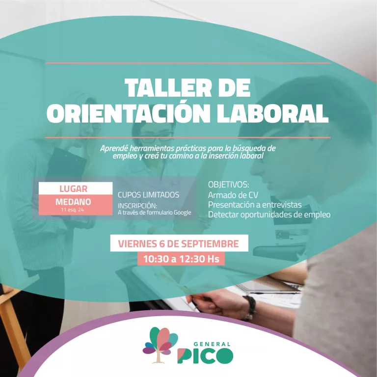 General Pico: invitan al taller gratuito de orientación laboral para mejorar la búsqueda de empleo