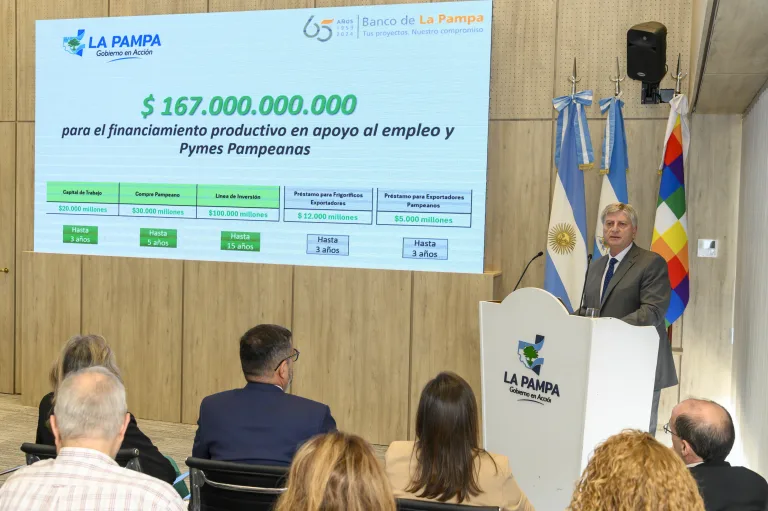 Ziliotto anunció un paquete de financiamiento para impulsar la economía, proteger el empleo y fortalecer a las pymes exportadoras en La Pampa por $ 167 mil millones