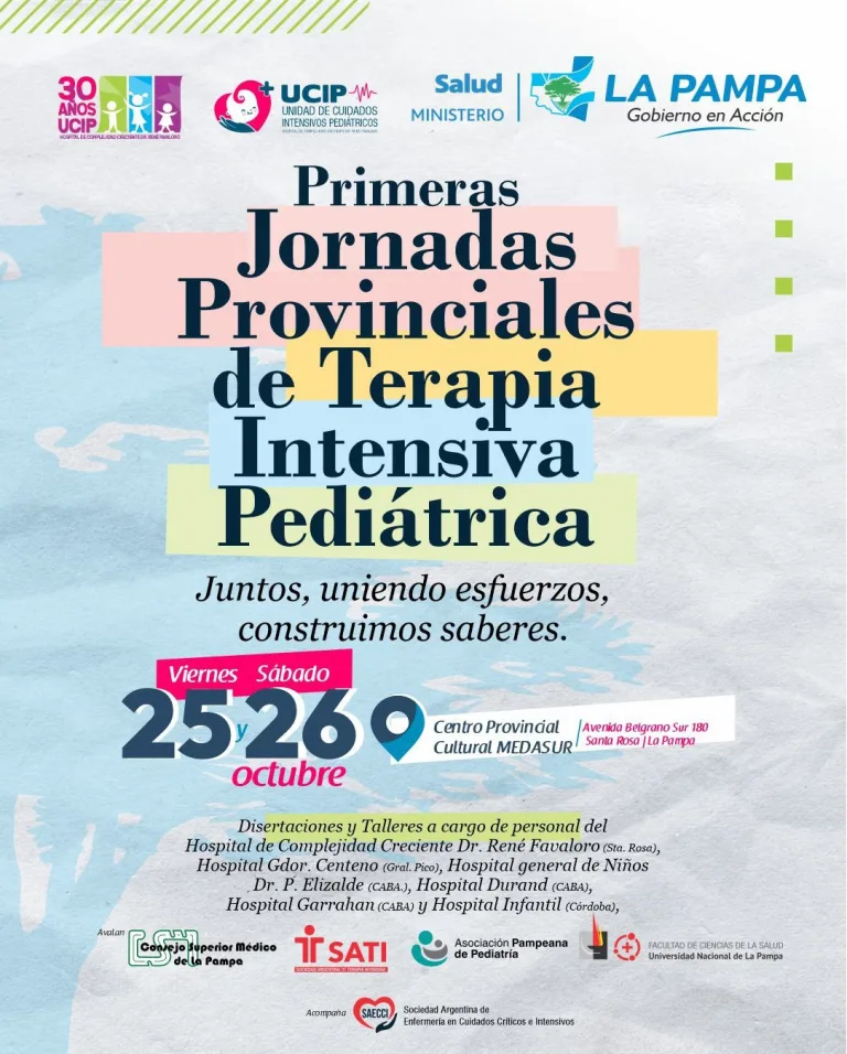 Primeras jornadas de terapia intensiva pediátrica en La Pampa: capacitación clave con expertos de hospitales nacionales