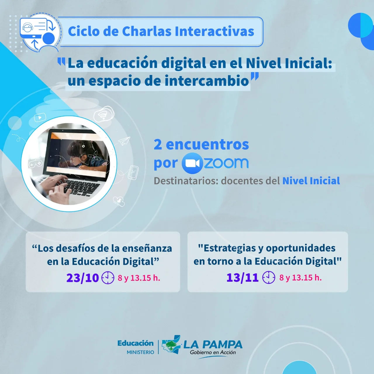 Comienza el ciclo de charlas sobre Educación digital en el nivel inicial el 23 de octubre