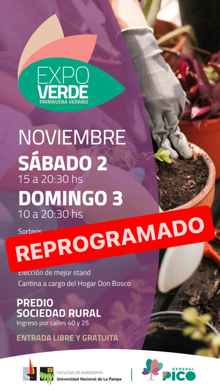 Suspensión de la Expo Verde en General Pico por lluvias: reprogramarán el evento