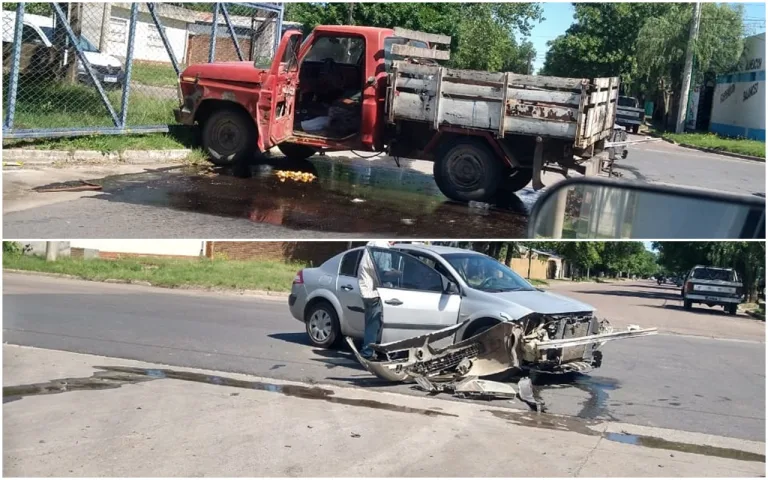 Choque entre camión y auto en la intersección de 17 y 120
