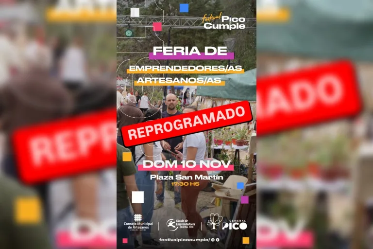 Festival Pico Cumple: Reprograman la feria de emprendimientos por condiciones climáticas
