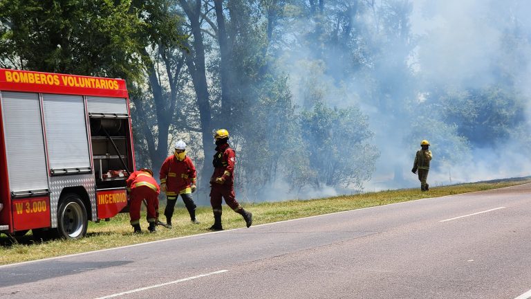 General Pico: 20 incendios de pastizales y un bombero lesionado en los primeros 5 días de enero