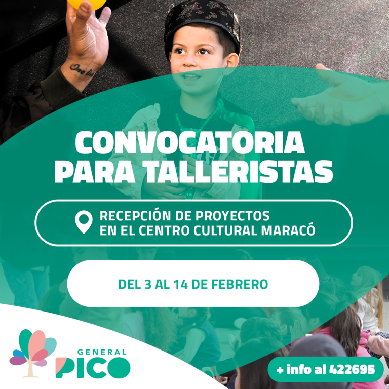 Convocatoria abierta para presentar proyectos en los talleres culturales 2025 en General Pico