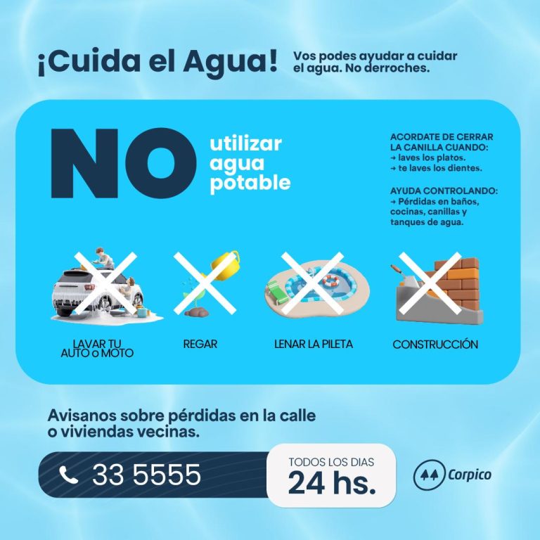 CORPICO llama a la responsabilidad en el uso del agua potable en General Pico