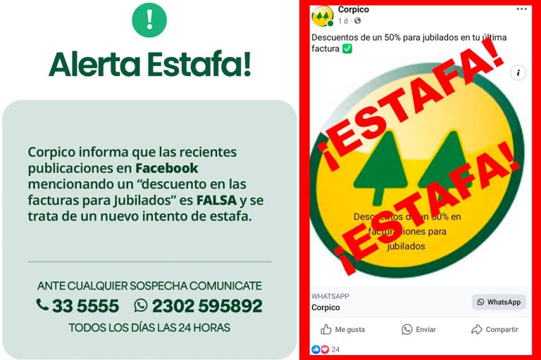 ¡Alerta!: falso descuento en facturas de CORPICO para jubilados circula en redes sociales