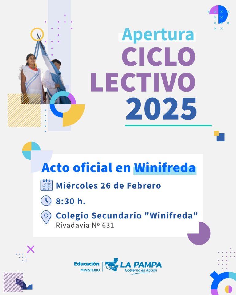 La Pampa: la apertura del Ciclo Lectivo 2025 se realizará en Winifreda