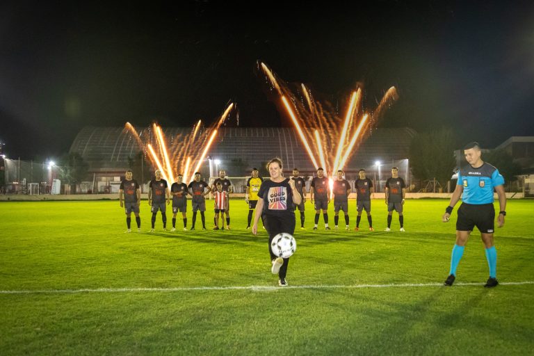 La Liga Pampeana de Fútbol inauguró su centenario con el puntapié inicial de la intendenta Fernanda Alonso