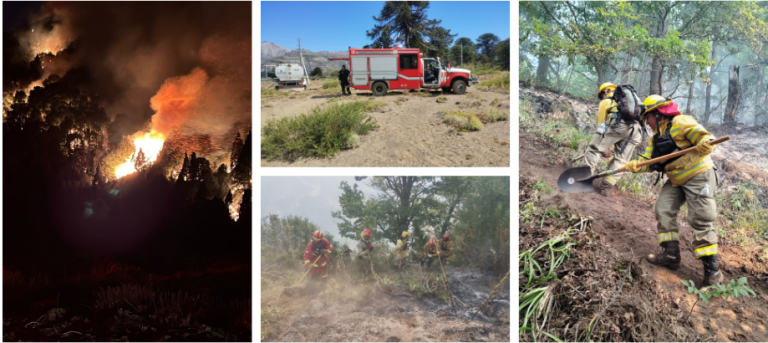 Quinto día de incendios en Neuquén: bomberos voluntarios de La Pampa continúan el combate sin descanso