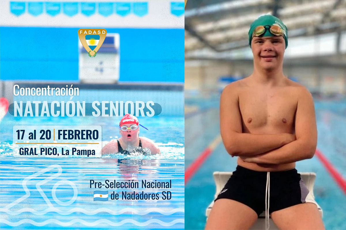 General Pico será sede de la Concentración de la Pre Selección de Natación para Atletas con Síndrome de Down: Bautista Bal, el orgullo local, como anfitrión
