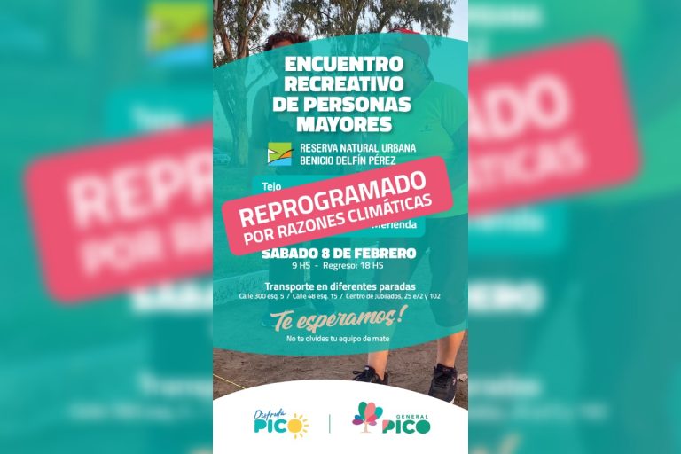 Por condiciones climáticas reprograman el encuentro para personas mayores en la laguna