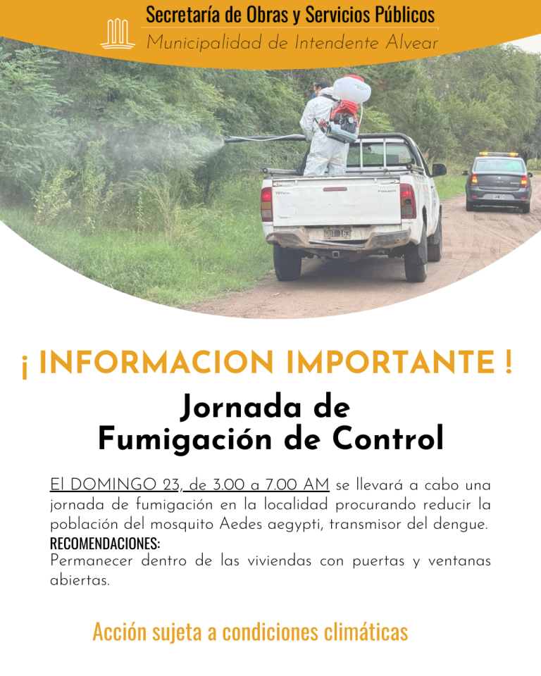 Intendente Alvear: fumigación contra el dengue, nueva oferta educativa y mejoras en el refugio canino