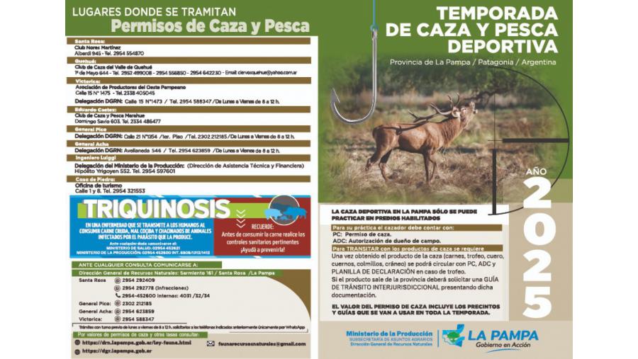 Está habilitada la temporada de Caza y Pesca Deportiva 2025