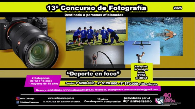 DAFAS lanza el 13° concurso de fotografía “Deporte en foco” con más de $700 mil en premios