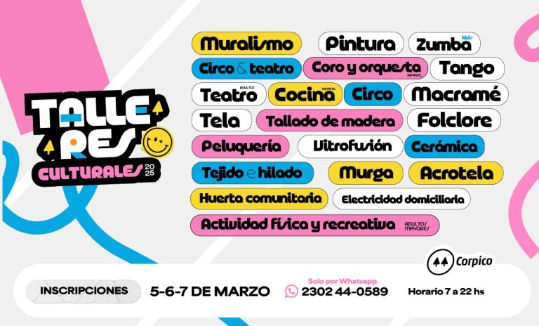 Comienzan las inscripciones para los talleres culturales de Corpico