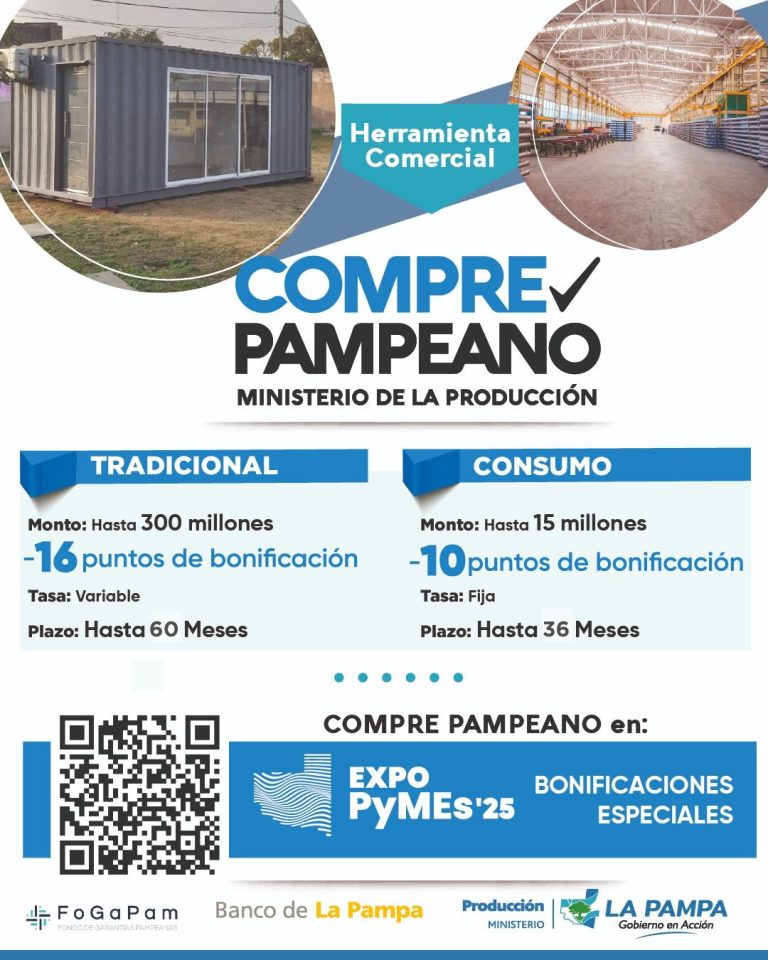 Producido en La Pampa, financiado en La Pampa: vuelve el círculo virtuoso del Compre Pampeano