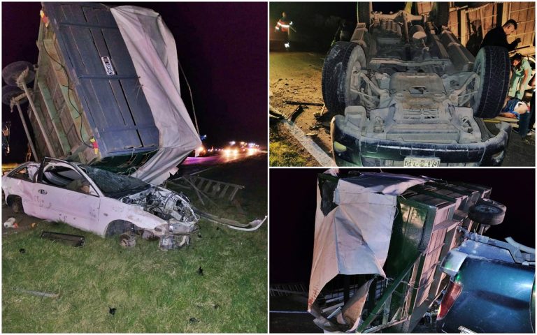 Vuelco en ruta 35: trasladaron a dos personas al Hospital de la capital provincial