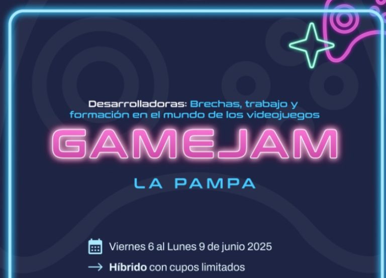 Invitación a la Game Jam La Pampa: un espacio para mujeres y diversidades en el desarrollo de videojuegos