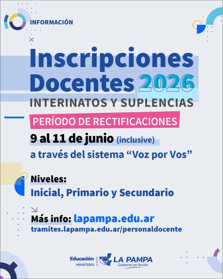 Inscripciones docentes 2026: se encuentra habilitado el período de rectificaciones