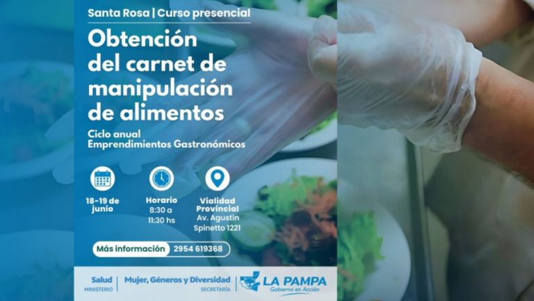 Taller de obtención del carnet de manipulación de alimentos en Santa Rosa