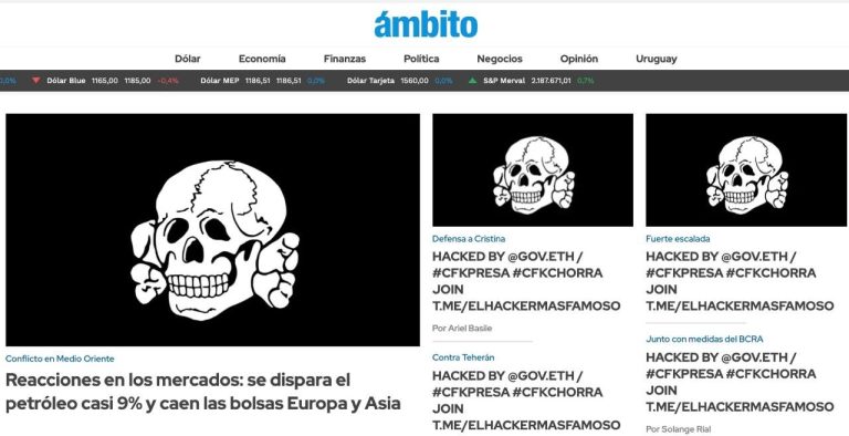 Hackearon la web de Ámbito Financiero: “#CFKPresa”