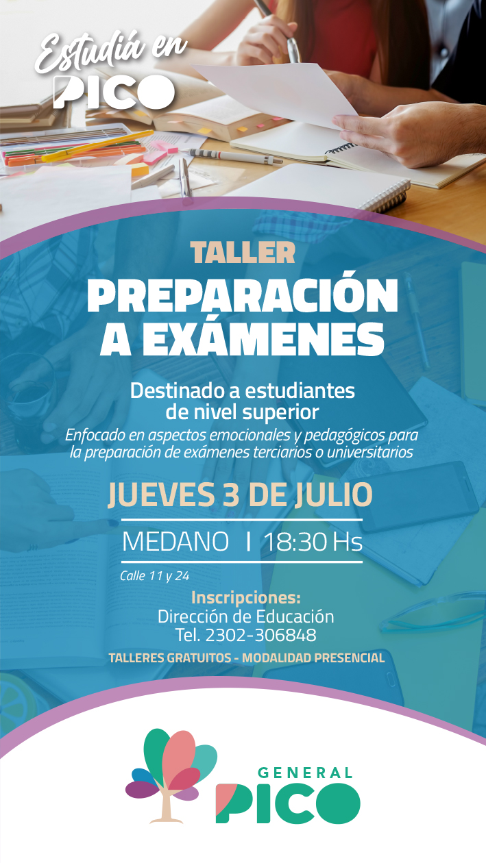 Taller gratuito de preparación de exámenes en General Pico para estudiantes universitarios y terciarios